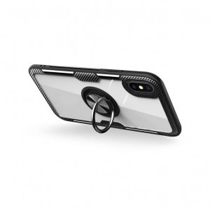 Forcell Carbon Clear Ring tok iPhone 12/ 12 Pro fekete