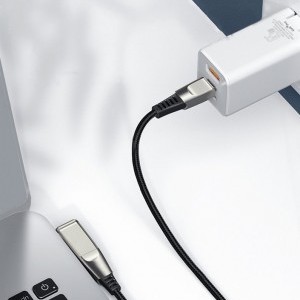 Baseus 2in1 USB Type-C/ 5,5 mm x 2,5 mm DC Adapter laptop töltő kábel 5A 100W 2m nylon harisnyázott fekete (CA1T2-A0G)