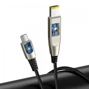 Baseus 2in1 USB Type-C/ Lenovo hálózati töltő csatlakozó kábel 5A 100W 2m nylon harisnyázott szürke (CA1T2-B01)