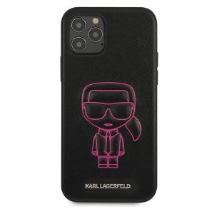 Karl Lagerfeld KLHCP12MPCUIKPI Ikonik Outline PU tok iPhone 12/ 12 Pro fekete/pink