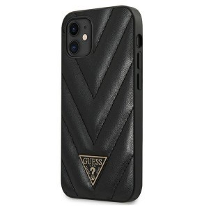 iPhone 12 mini Guess V-Quilted GUHCP12SPUVQTMLBK fekete