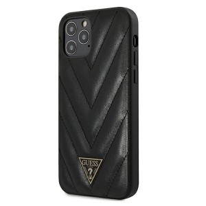 iPhone 12/ 12 Pro Guess V-Quilted GUHCP12MPUVQTMLBK fekete