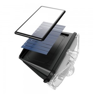 Baseus kültéri napelemes 4x LED lámpa mozgásérzékelővel fekete (DGNEN-B01)