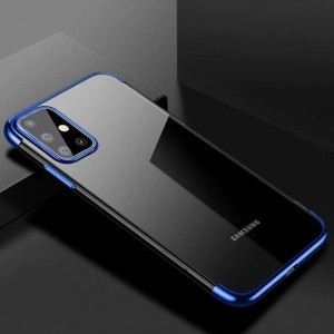 Clear Color Electroplating TPU gél tok Samsung A41 kék
