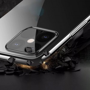iPhone 12 Pro MAX Clear Color Electroplating TPU gél tok kék