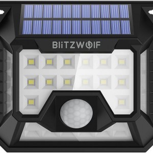 Blitzwolf BW-OLT3 kültéri napelemes 2xLED lámpa mozgásérzékelővel fekete