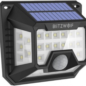 Blitzwolf BW-OLT3 kültéri napelemes 2xLED lámpa mozgásérzékelővel fekete