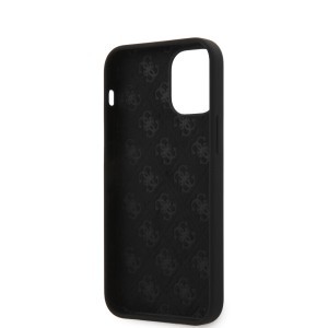 iPhone 12 mini Guess GUHCP12SLSTMBK  Metal Triangle szilikon tok fekete