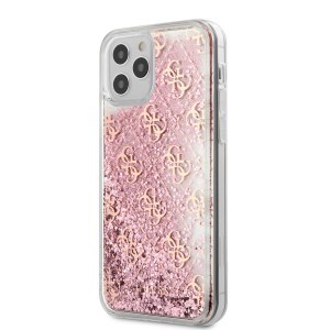 Guess GUHCP12LLG4GSPG 4G Liquid Glitter tok iPhone 12 Pro MAX pink