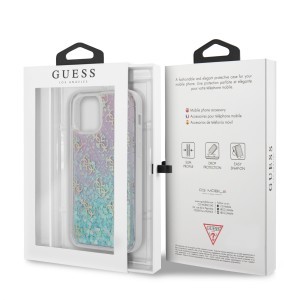 Guess GUHCP12LLG4GGBLPI Liquid Glitter Hearts tok iPhone 12 Pro MAX irizáló