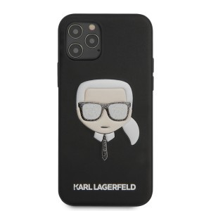iPhone 12/ 12 Pro Karl Lagerfeld KLHCP12MGLBK Glitter Head tok fekete