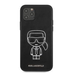 Karl Lagerfeld KLHCP12SPCUIKWH Embossed PU tok iPhone 12/ 12 Pro fekete