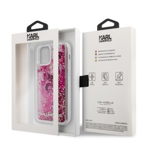 Karl Lagerfeld Liquid Glitter Charms tok iPhone 12 Pro MAX pink