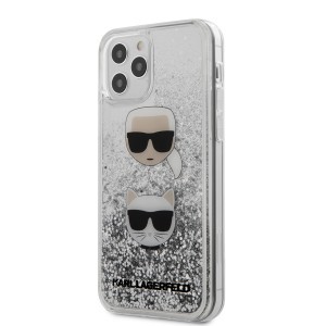 iPhone 12 Pro MAX Karl Lagerfeld KLHCP12LKCGLSL Liquid Glitter 2 Heads tok áttetsző/ ezüst