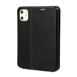iPhone 12/ 12 Pro Vennus Elegance fliptok fekete (függőlegesen nyíló)