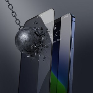Baseus 2x 0.3 mm 9H Anti-Spy kijelzővédő üvegfólia iPhone 12/ 12 Pro fekete (SGAPIPH61P-TG01)