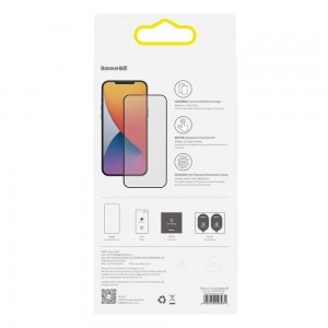 Baseus 2x 0,23 mm kijelzővédő üvegfólia iPhone 12 Pro MAX fekete (SGAPIPH67N-PE01)