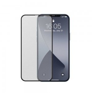 iPhone 12/ 12 Pro Baseus 2x 0.25 mm Frosted kijelzővédő fekete üvegfólia (SGAPIPH61P-KM01)