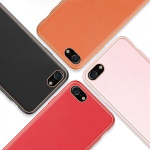 Dux Ducis Yolo TPU és PU bőr tok iPhone 7/8/SE 2020 narancssárga