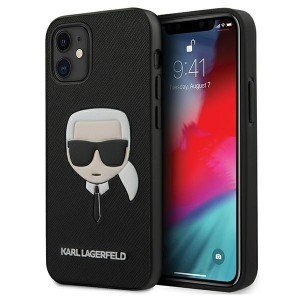 Karl Lagerfeld KLHCP12MSAKHBK Saffiano Head tok iPhone 12/ 12 Pro fekete