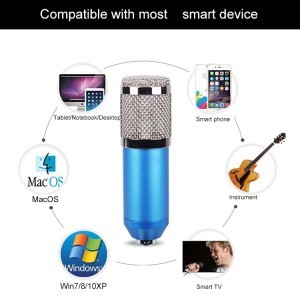 Mikrofon szett: kondenzátoros mikrofon, asztalra rögzíthető állvány, pop filter ( BM-800 )-5