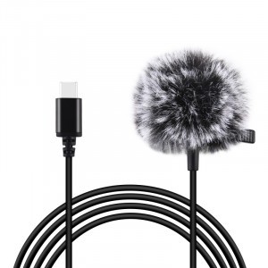 PULUZ PU425 lavalier, csíptetős mikrofon USB-C, 1.5m kábel (Android)