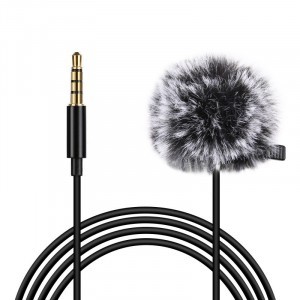 PULUZ PU424 lavalier, csíptetős mikrofon 1.5m kábel 3.5mm (jack, TRRS)
