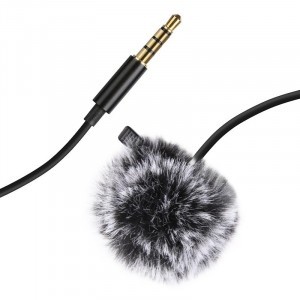 PULUZ PU424 lavalier, csíptetős mikrofon 1.5m kábel 3.5mm (jack, TRRS)-1