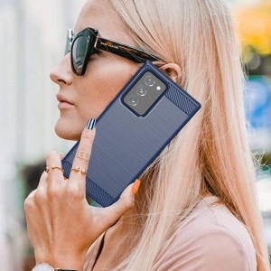 Samsung Note 20 Ultra Szénszál mintájú TPU tok kék