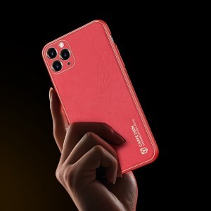 Dux Ducis Yolo TPU és PU bőr tok iPhone 11 Pro piros