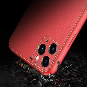 Dux Ducis Yolo TPU és PU bőr tok iPhone 11 Pro piros