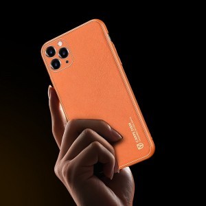 Dux Ducis Yolo TPU és PU bőr tok iPhone 11 Pro MAX narancssárga