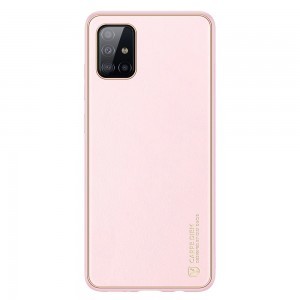 Dux Ducis Yolo TPU és PU bőr tok Samsung A71 pink
