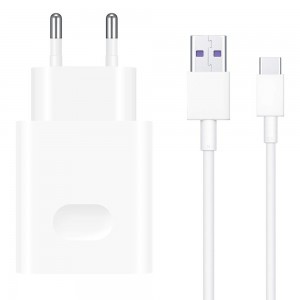 HUAWEI CP404B SuperCharge hálózati töltő adapter (Max 22.5W SE) + USB Type-C 1m kábel fehér