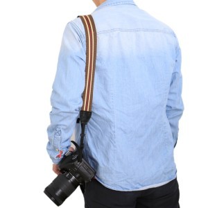 PULUZ vintage fényképező nyakpánt barna csíkos mintával (PU6009D)-6