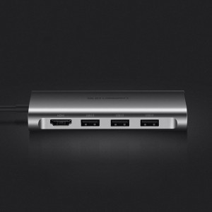 Ugreen USB Type-C HUB 3x USB 3.0 / SD és micro SD kártyaolvasó / RJ45 1000Mbps hálózati adapter / HDMI szürke (50538)