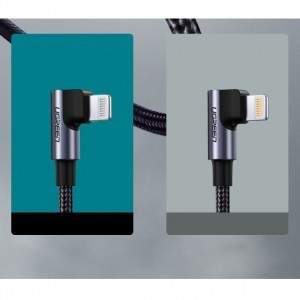 Ugreen MFI Elbow döntött USB Type C - Lightning kábel PD 3A 1,5m szürke (60764 US305)