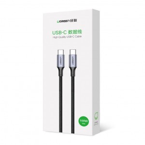 Ugreen USB Type-C/ USB Type-C kábel QC 3.0 FCP 480 Mbps gyorstöltéssel 3A 2m szürke (70429 US316)