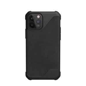 iPhone 12 Pro MAX UAG Metropolis LT fokozott védelmet biztosító bőr tok fekete