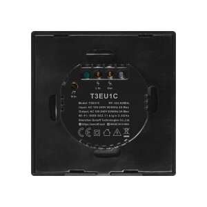 Sonoff T3EU1C-TX érintős okos otthon Wi-Fi kapcsoló RF 433 MHz fekete (IM190314018)