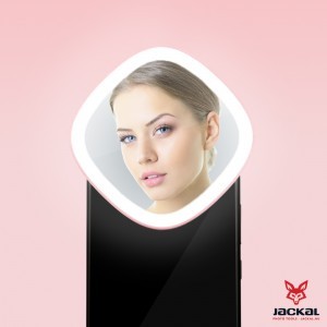 Jackal 02-KR selfie LED körfény tükörrel mobiltelefonra - Rózsaszín-3
