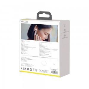 Baseus TWS Encok W07 vízálló bluetooth 5.0 mini fülhallgató fehér (NGW07-02)