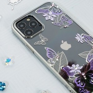 iPhone 12 mini Kingxbar Butterfly Series tok Swarovski kristállyal kék