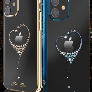 iPhone 12 mini Kingxbar Wish Series tok Swarovski kristállyal kék
