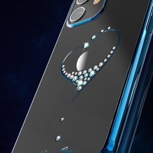 iPhone 12 mini Kingxbar Wish Series tok Swarovski kristállyal kék