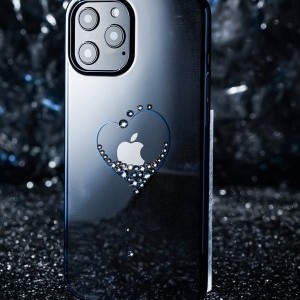 iPhone 12 mini Kingxbar Wish Series tok Swarovski kristállyal fekete