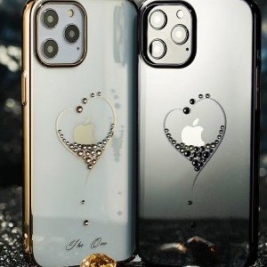 iPhone 12 mini Kingxbar Wish Series tok Swarovski kristállyal fekete