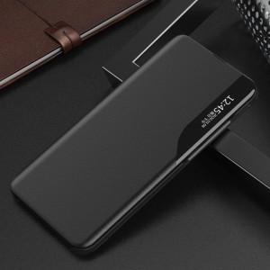 Eco Leather View Case intelligens fliptok Huawei P40 Lite E fekete