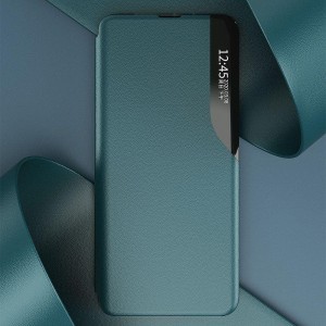 Eco Leather View Case intelligens fliptok Huawei P40 Lite E narancssárga