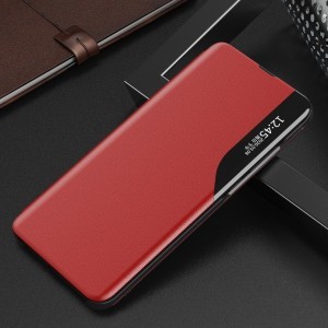 Eco Leather View Case intelligens fliptok Huawei P40 Lite E piros